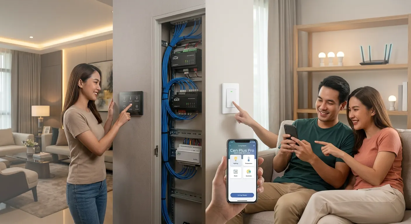 ระบบไฟบ้านอัจฉริยะแบบ KNX vs Smart Switch ไร้สาย แตกต่างกันอย่างไร และแบบไหนเหมาะกับบ้านคุณ
