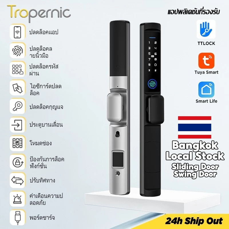 รีวิว กลอนประตูอัจฉริยะ Smart Door Lock ปลดล็อกด้วยลายนิ้วมือและรหัสผ่าน